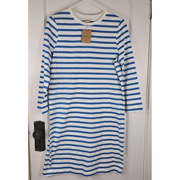 Boden Dresses & Skirts - Boden Womans Size 8L Dress Stripes Nautical Blue White NEW